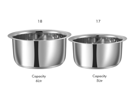 Vinod Sandwich Bottom Stainless Steel Tope Set of 2 | 5 and 6 litre | Patila/Bhagona Boiling Tope for Kitchen | Multipurpose Steel | Induction & Gas Base | 2 Year Warranty - Image 2